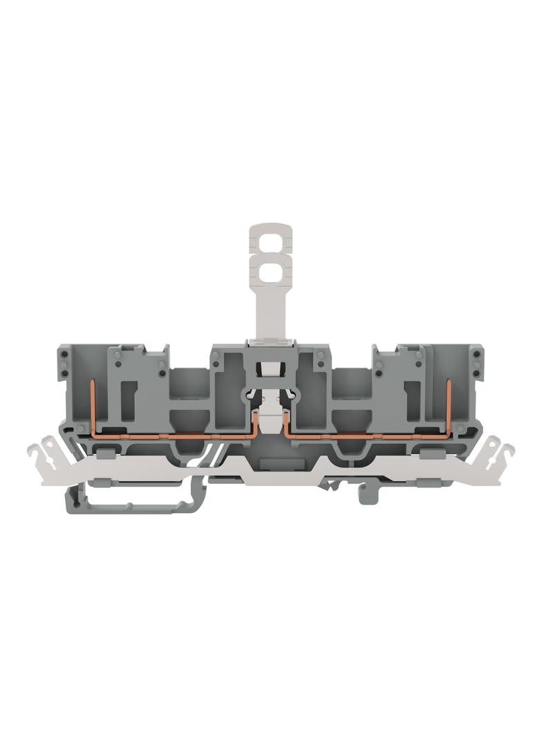 X-COM złączka bazowa 2-pinowa z szyną ekranową rozłączalna szara