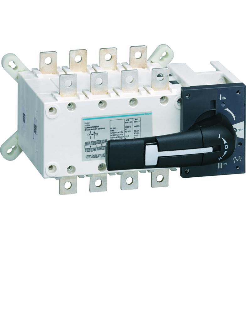 Przełącznik zasilania I-0-II 4P 125A HI451 HAGER