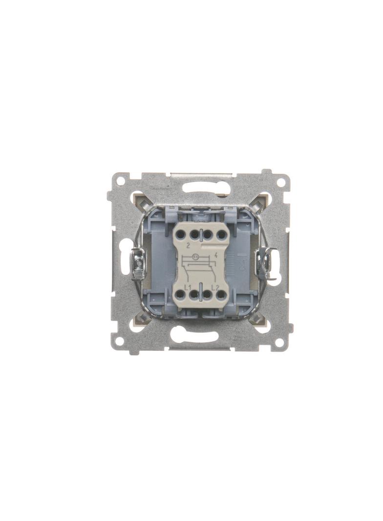 Simon 54 Łącznik krzyżowy z podświetleniem LED bez piktogramu 10A 250V szybkozłączka złoty mat DW7L.01/X/44 KONTAKT