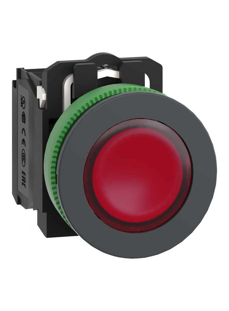 Harmony XB5 Antybakteryjny podświetlany przycisk płaski plastik czerwony fi30 LED 230-240 V XB5FW34M5 Schneider