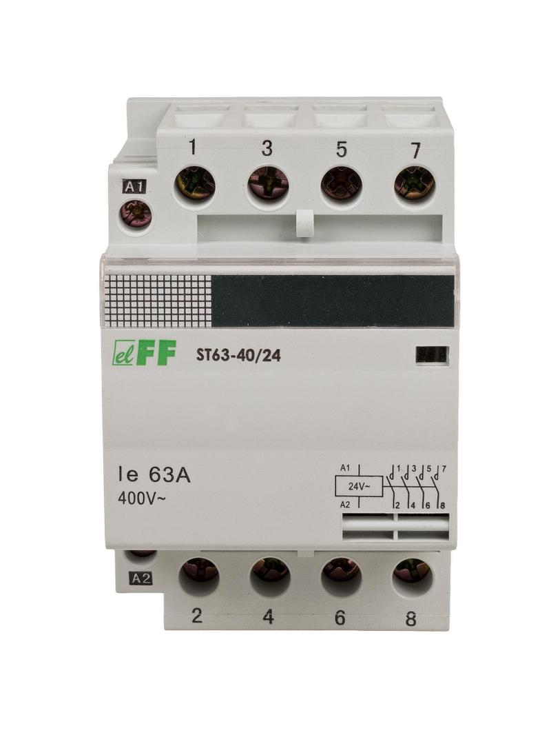 Stycznik modułowy montaż na szynie styki 4Z 63A ST63-40-24V F&F