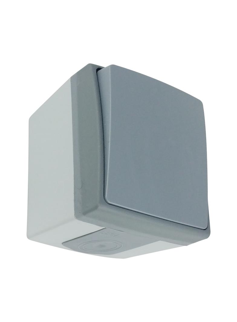 Łącznik jednobiegunowy AQUATIC PRO IP55, 10A, 230V AC, Szaro-Grafitowy 10 sztuk