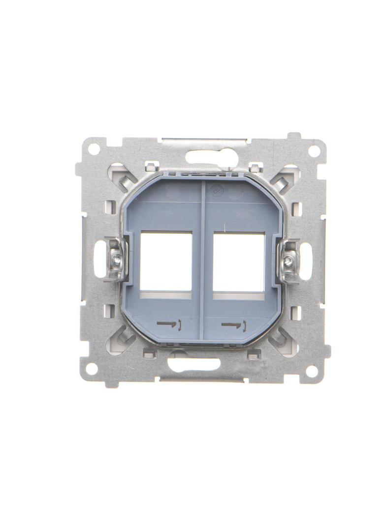 Simon 55 Pokrywa gniazd teleinformatycznych na Keystone płaska podwójna Aluminium mat TKP2.01/143 KONTAKT