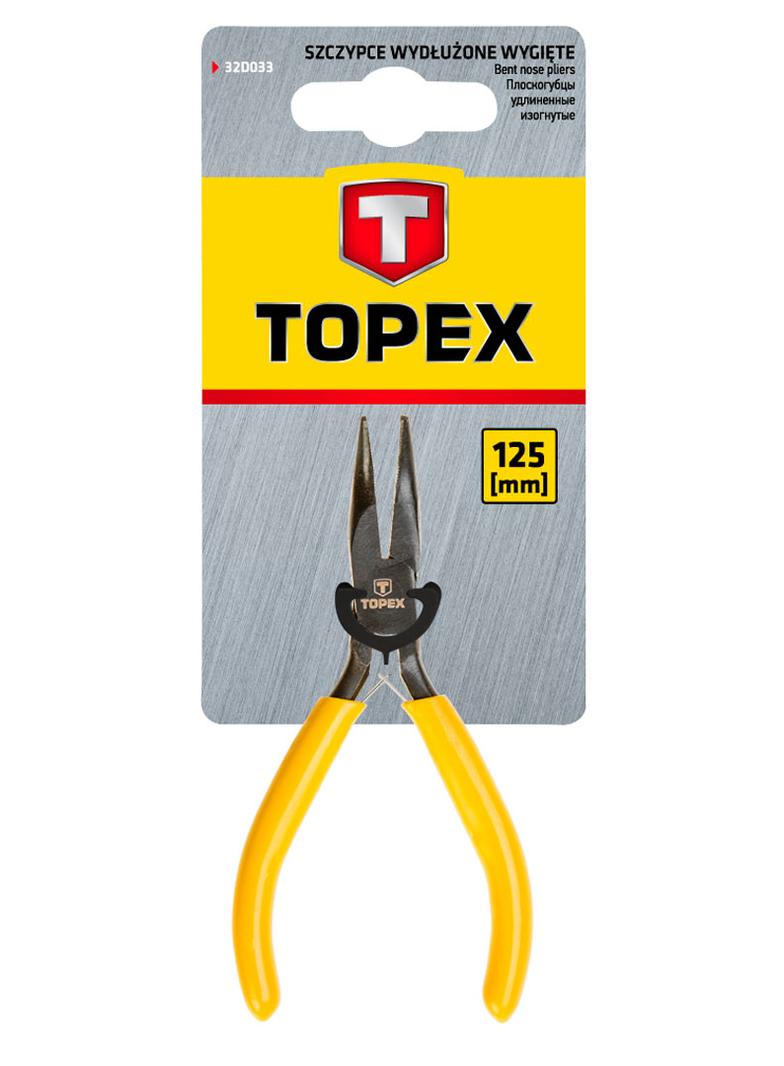 Szczypce precyzyjne wydłużone wygięte 125 mm