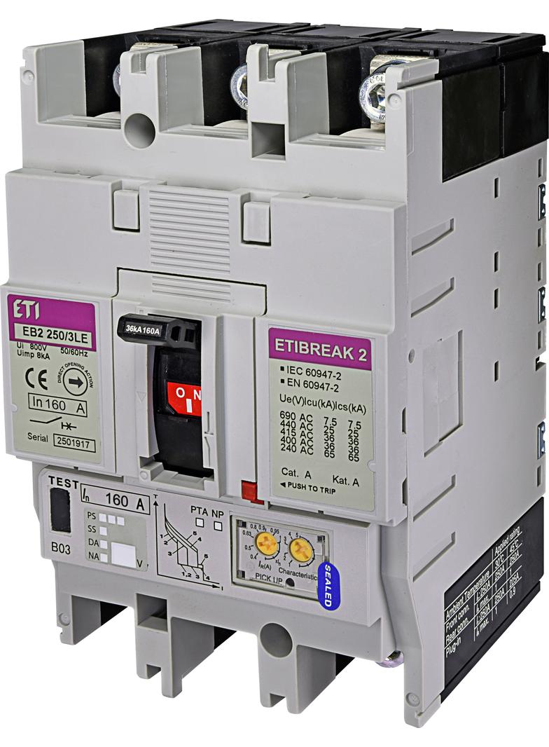 EB2 250/3LE 160A 3p - Wyłącznik mocy 3P, 36kA, wyzw. elektroniczny