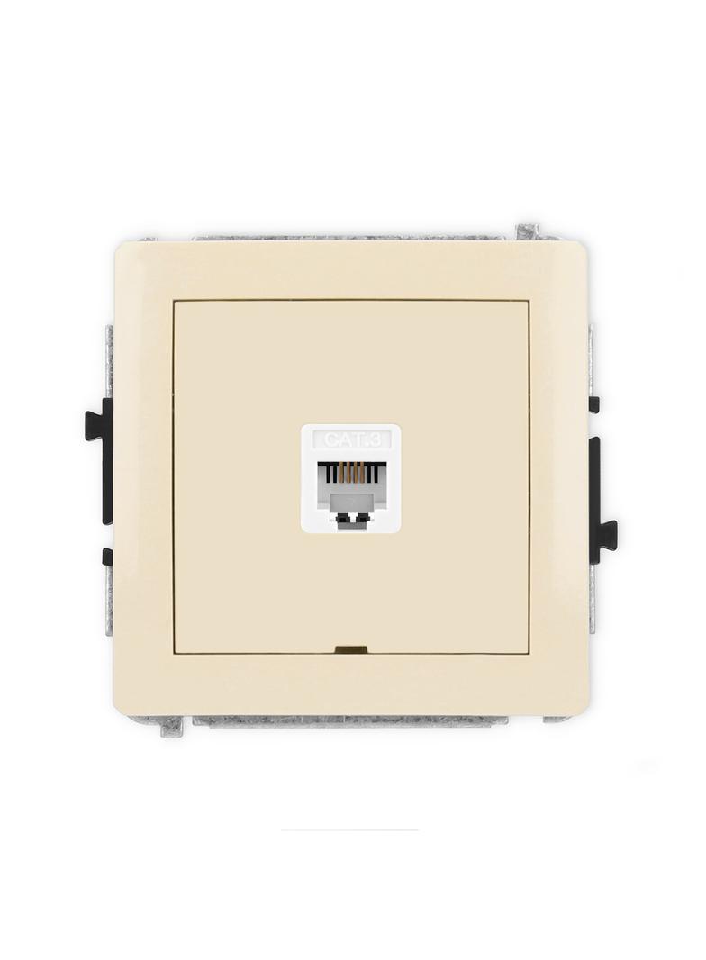 DECO Mechanizm gniazda telefonicznego pojedynczego 1xRJ11, 4-stykowy, beznarzędziowe, bez pola opiso