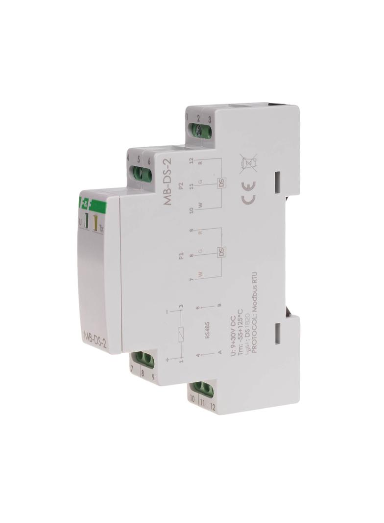 Przetwornik pomiaru temperatury z wyjściem MODBUS RTU dla DS x2 bez sondy MAX-MB-DS-2 F&F