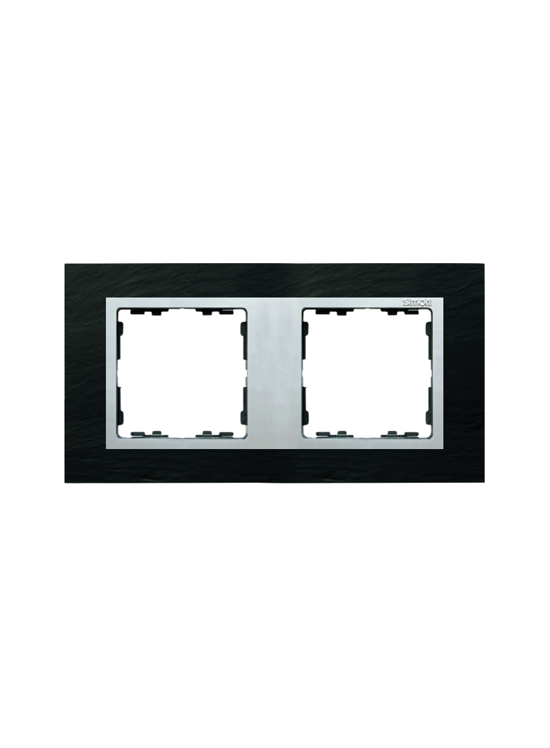 Simon 82 Nature Ramka 2-krotna Nature Łupek / pierścień aluminum mat 82927-63 KONTAKT