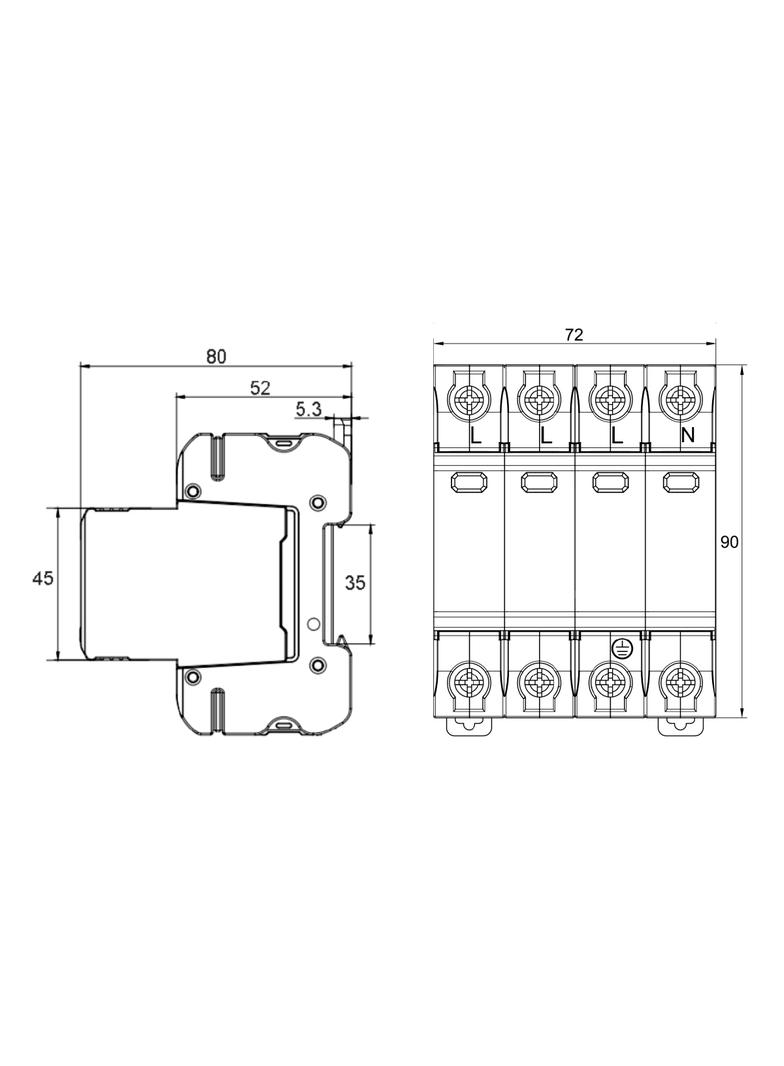 SPD/12.5/4P Ochronnik przeciwprzepięciowy klasy B+C 4P 12,5kA (iskiernik) 87.412 OPATÓWEK