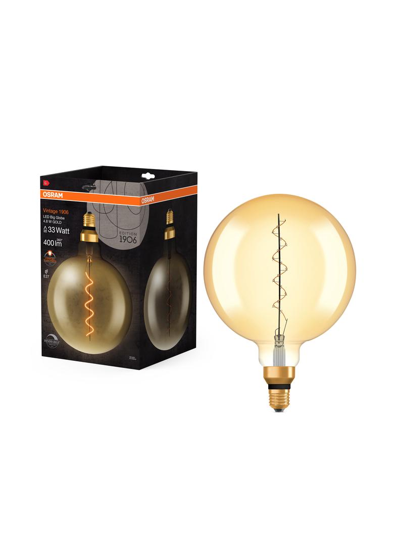 Lampa LED Vintage 1906 GOLD 200 dim 4,8W/822 szkło przezroczyste E27
