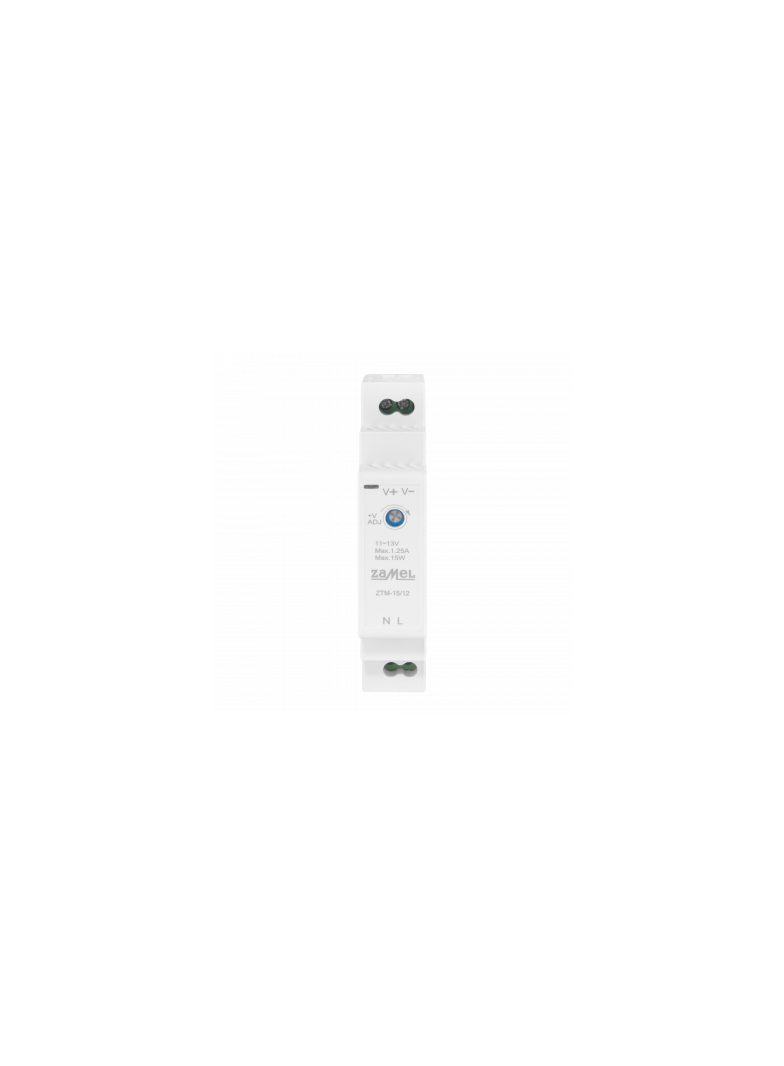 ZASILACZ IMPULSOWY MONTOWANY NA SZYNIE TH-35 (DIN) , 15W, 12V DC TYP: ZTM-15/12