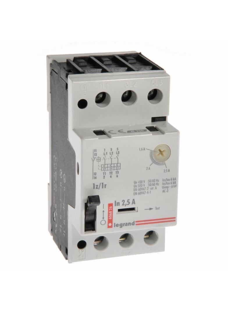 Wyłącznik Silnikowy 3P 0,8Kw 1,6-2,5A M 250 1R/1Z 2,5 606826 LEGRAND