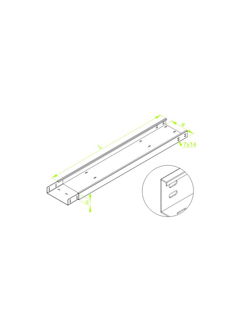 KZLWP300H50/3 Korytko wzmocnione z łącznikiem wspawanym 1,5 mm