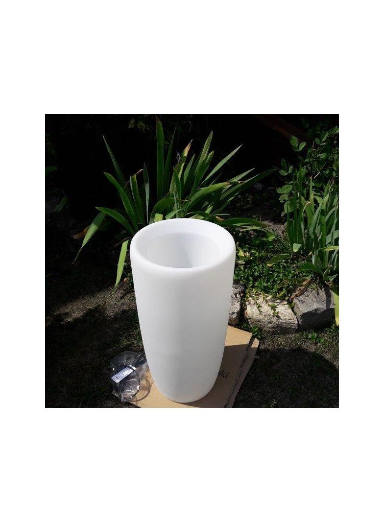 Nowodvorski lampa stojąca zewnętrzna (świecąca donica) Flowerpot M E27 biała 9712