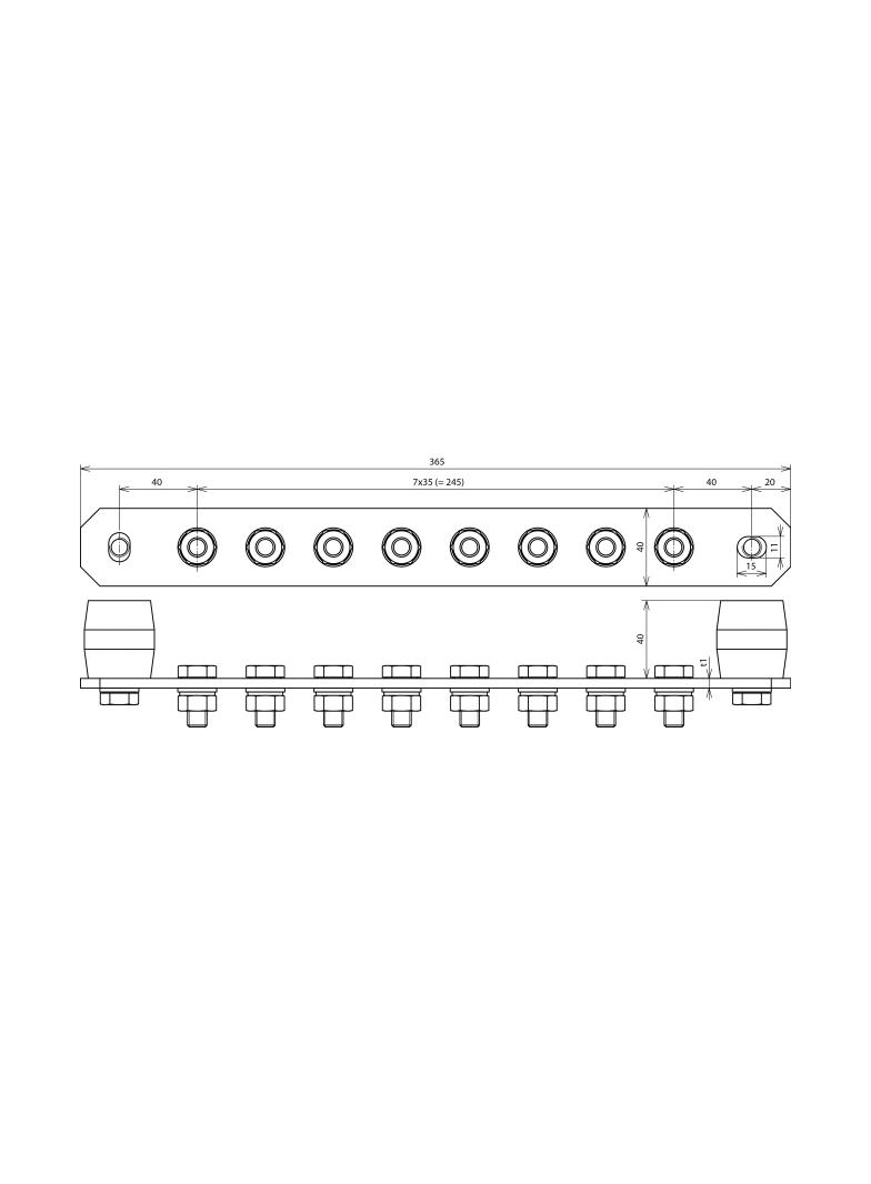 Szyna wyrównawcza bez pokrywy, stal nierdzewna NIRO