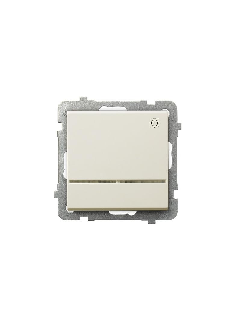 SONATA Łącznik zwierny  światło  z podświetleniem pomarańczowym - kolor ecru