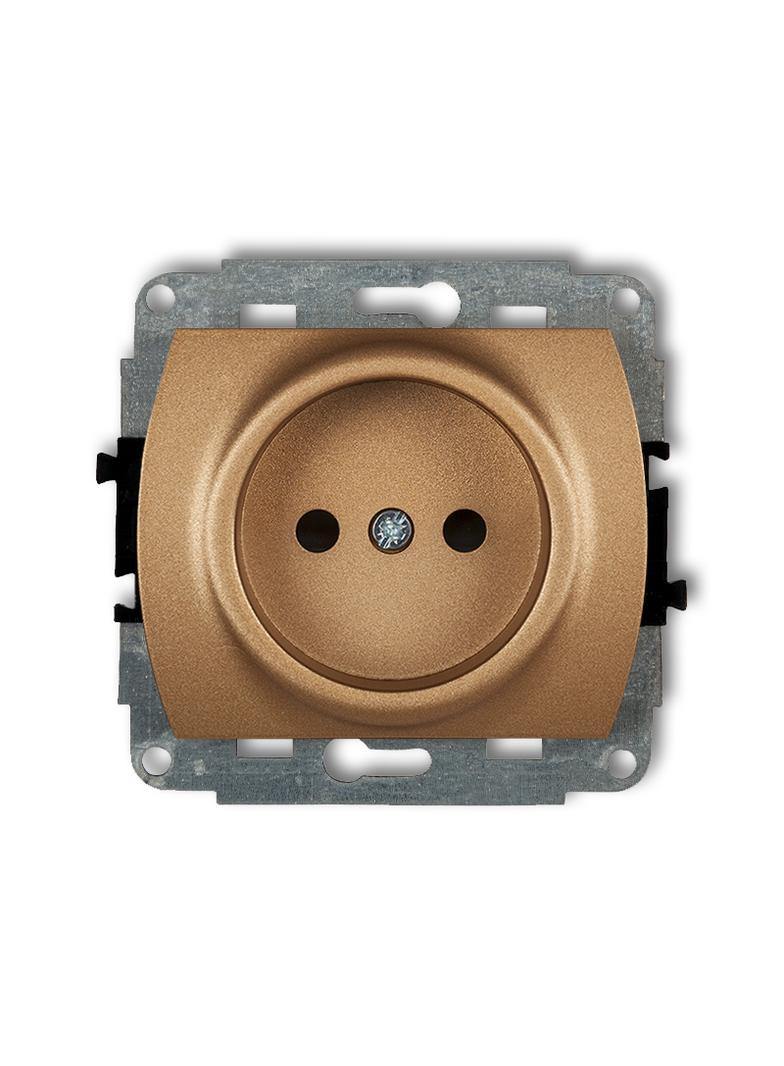 TREND Mechanizm gniazda pojedynczego bez uziemienia 2P (przesłony torów prądowych) złoty metalik