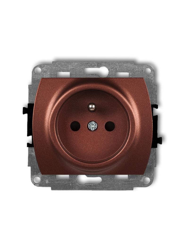 TREND Mechanizm gniazda pojedynczego z uziemieniem 2P+Z (przesłony torów prądowych) brązowy metalik