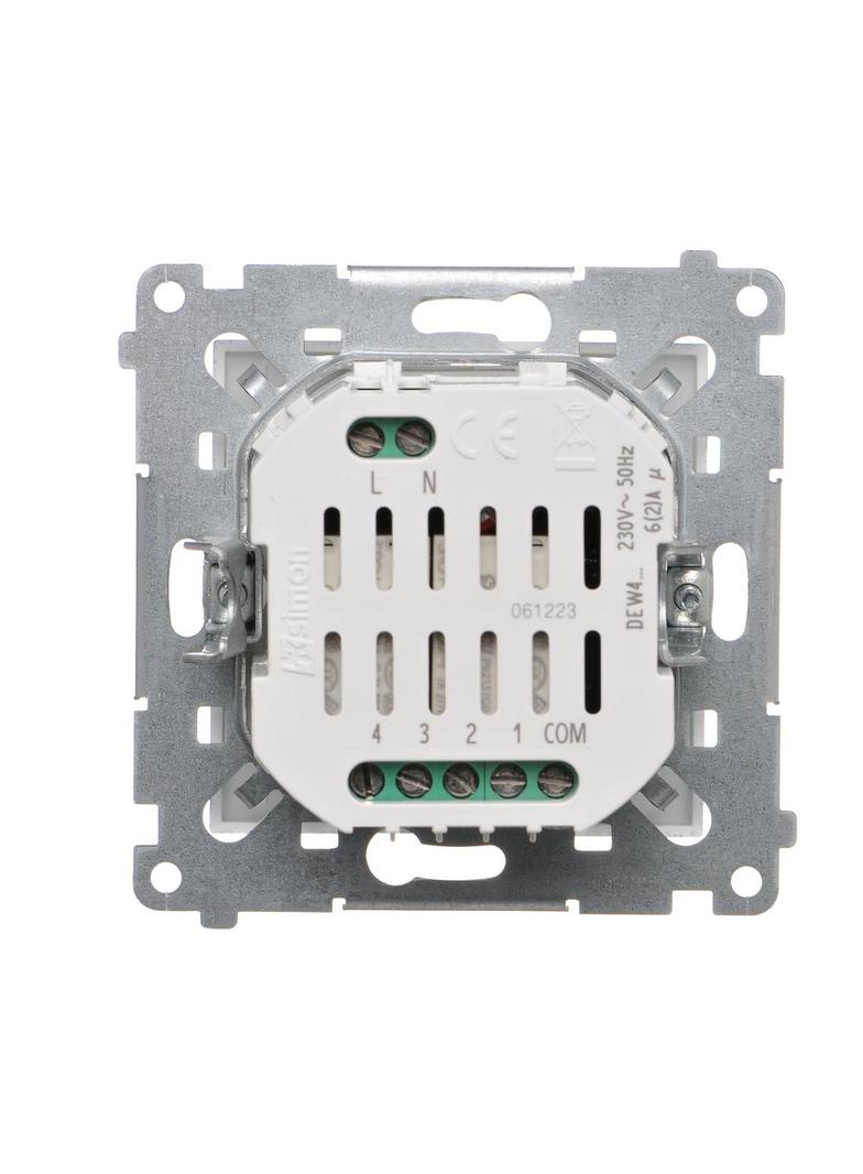 Simon 54 Elektroniczny łącznik/przycisk 4-krotny do sterowania 4 obwodami srebrny mat