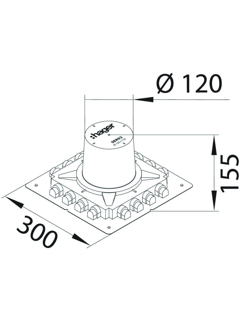 tehalit.VE-EE System szalunkowy do p.instalacyjnej R02 wys 155mm tworzywo czarny SER02 HAGER