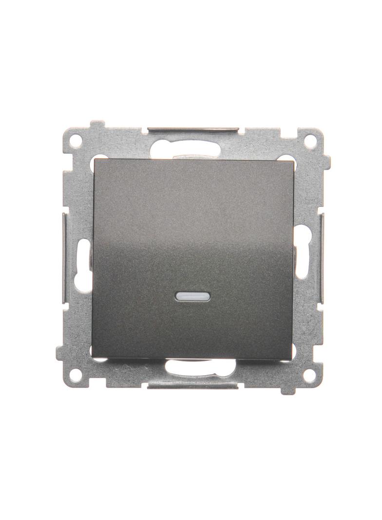 Simon 54 Łącznik schodowy z podświetleniem LED bez piktogramu 10A 250V szybkozłączka antracyt DW6L.01/X/48 KONTAKT
