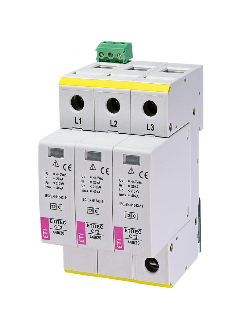 Ogranicznik przepięć T2 (C) TEC C T2 440/20 3+0 RC 002440412 ETI