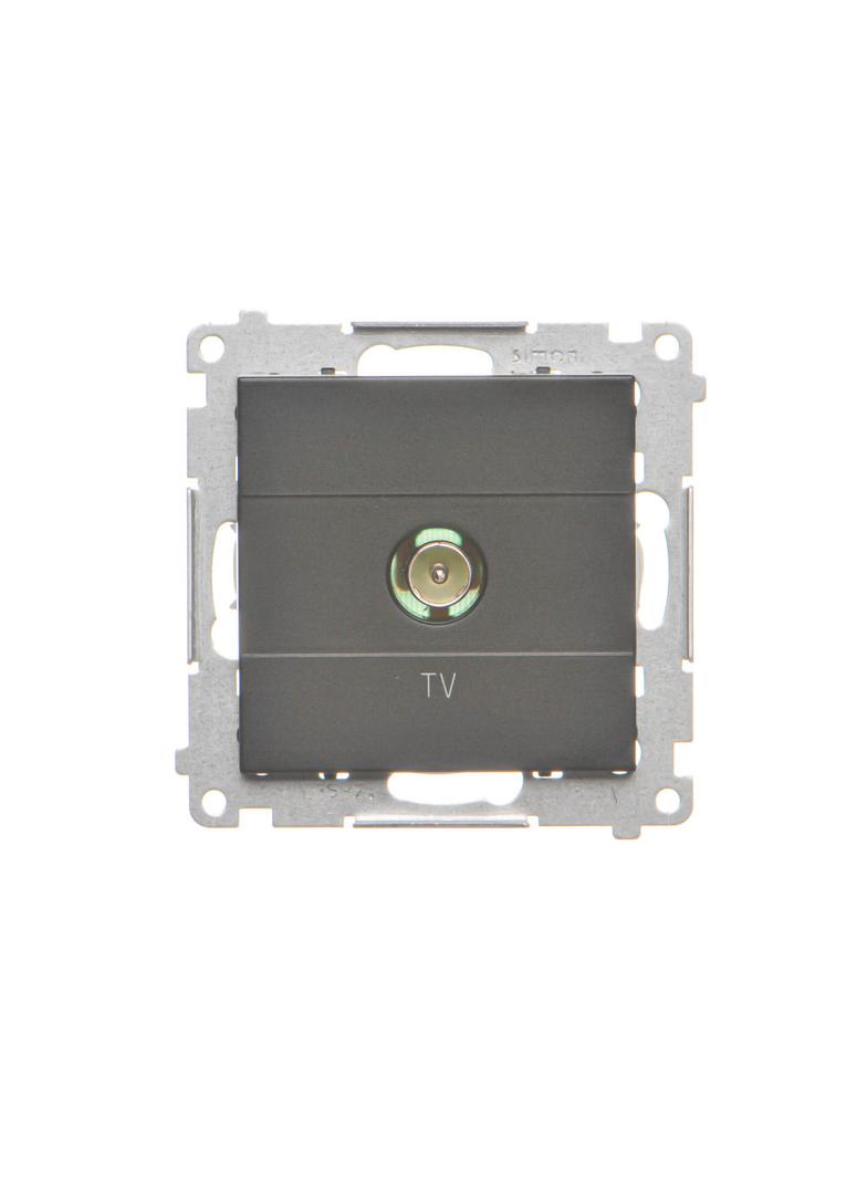 Simon 55 Gniazdo antenowe TV pojedyncze Do instalacji indywidualnych Czarny mat