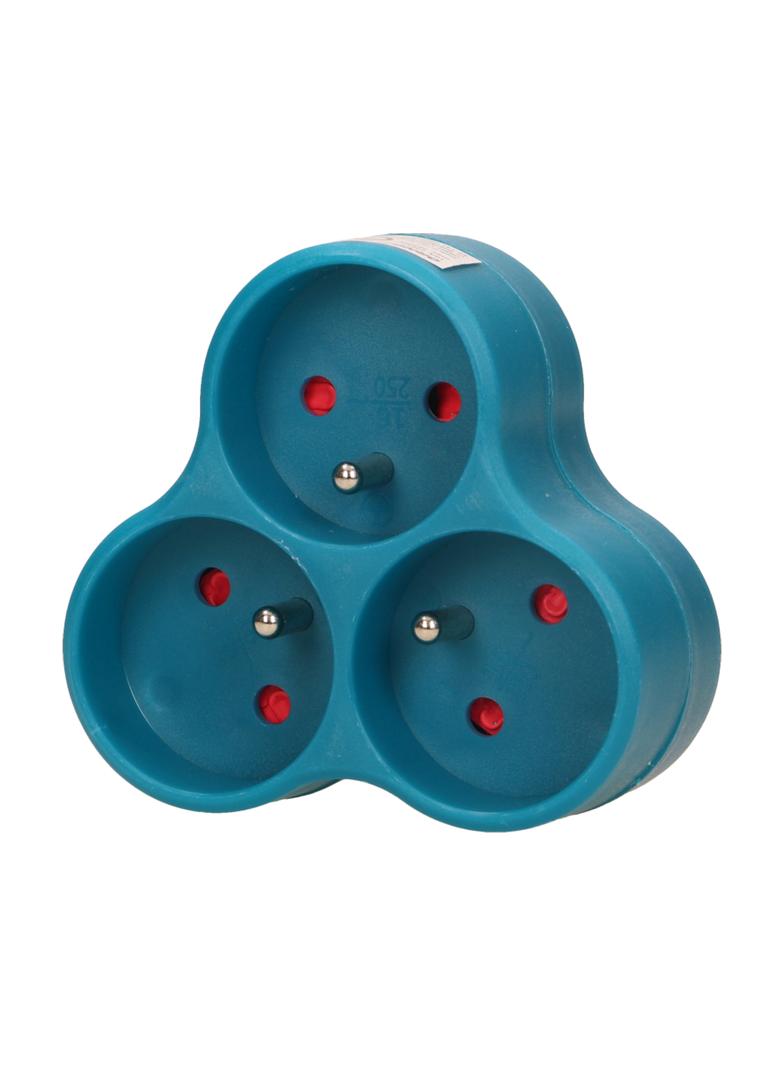 Rozgałęźnik 3x2P+Z turkusowy OR-AE-13134/T ORNO