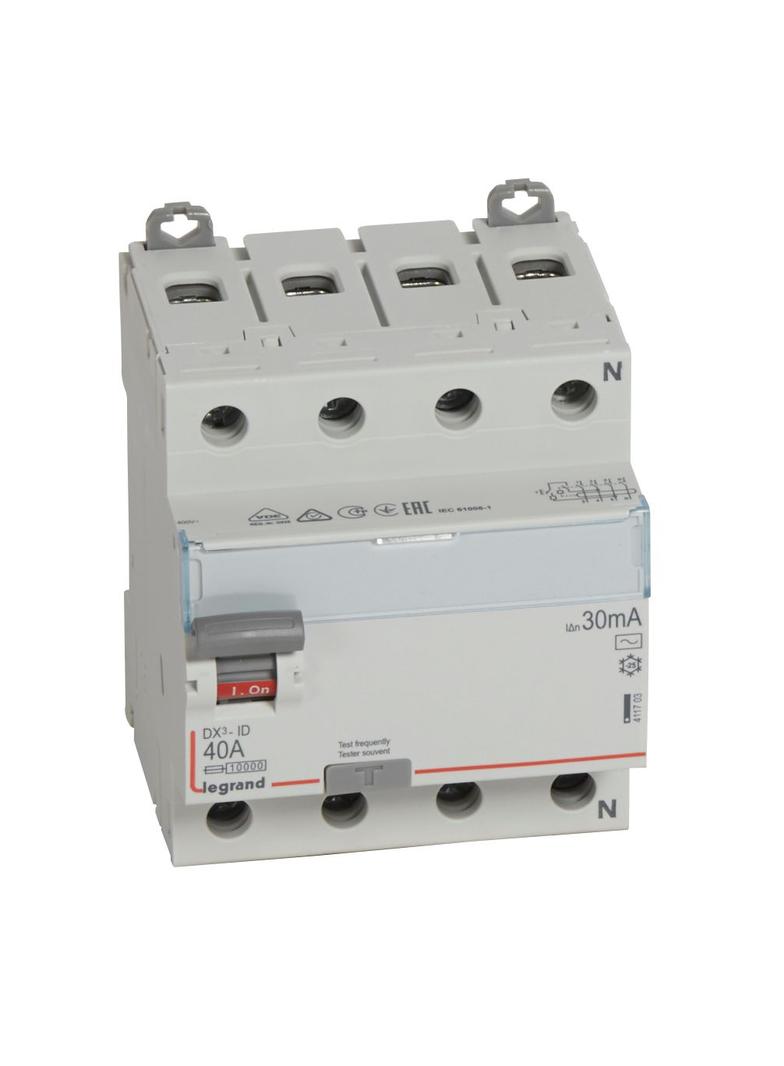 WYŁĄCZNIK RÓŻNICOWOPRĄDOWY P 304 4P 40A 30MA TYP AC SERII DX3, Legrand