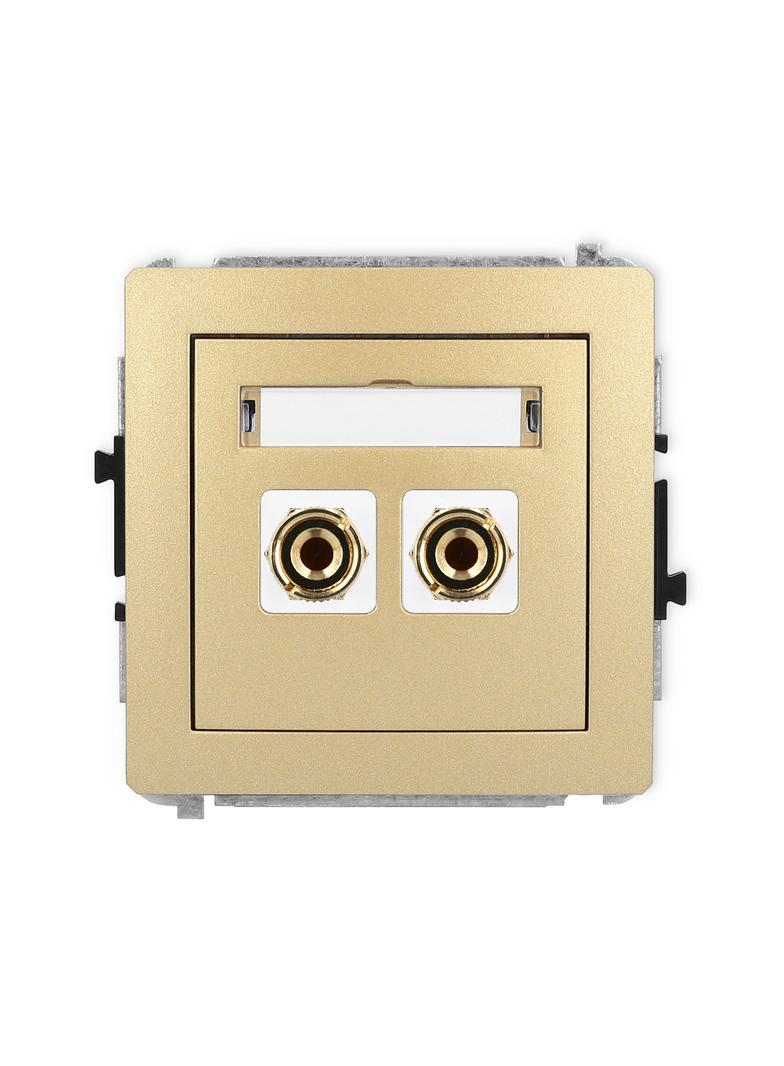 DECO Mechanizm gniazda głośnikowego pojedynczego (typu banan - czerwony i czarny, pozłacany, 4 mm2,