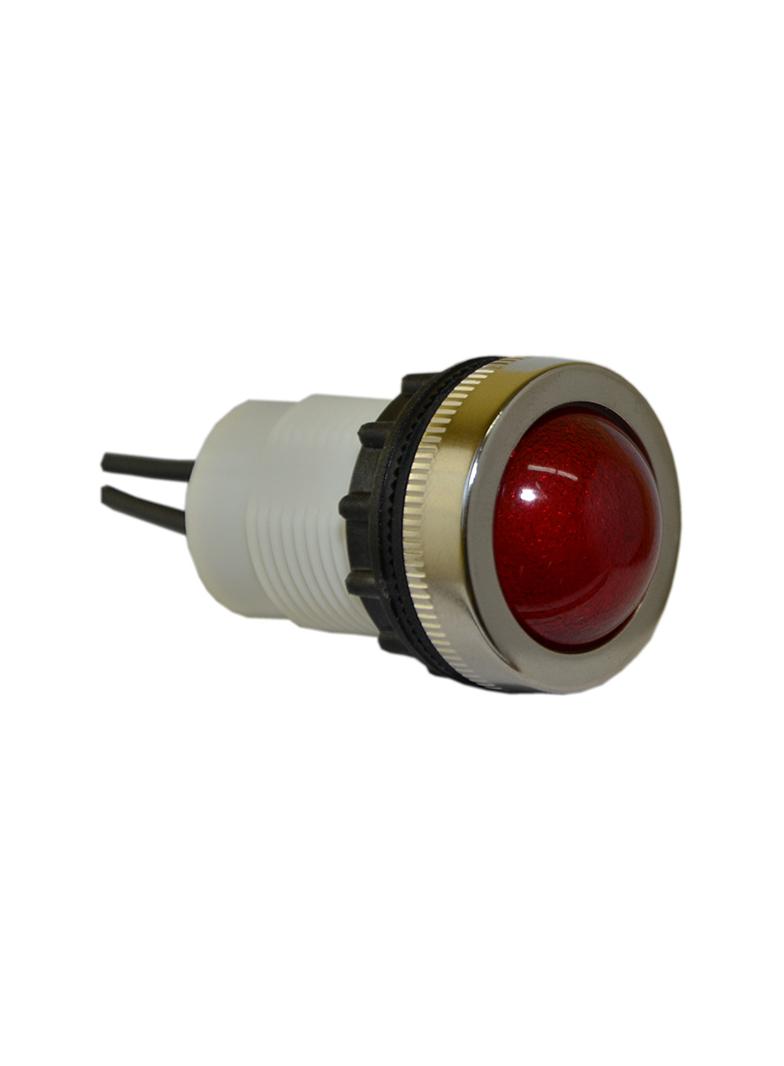 Lampka D22MPB 24V-230V metalowa czerwona