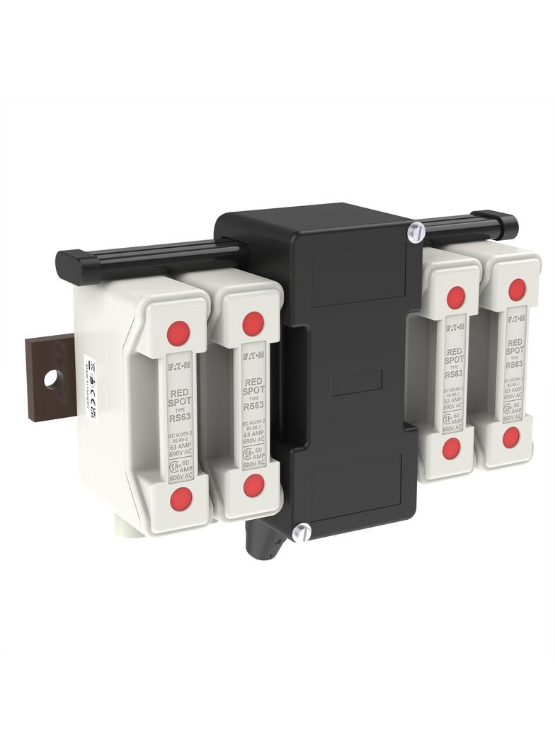 RED SPOT FUSEBANK 63A 660V AC 4 WAY WH RED SPOT Podstawa bezpiecznikowa 63A 660V AC 4P Biała RSFB634