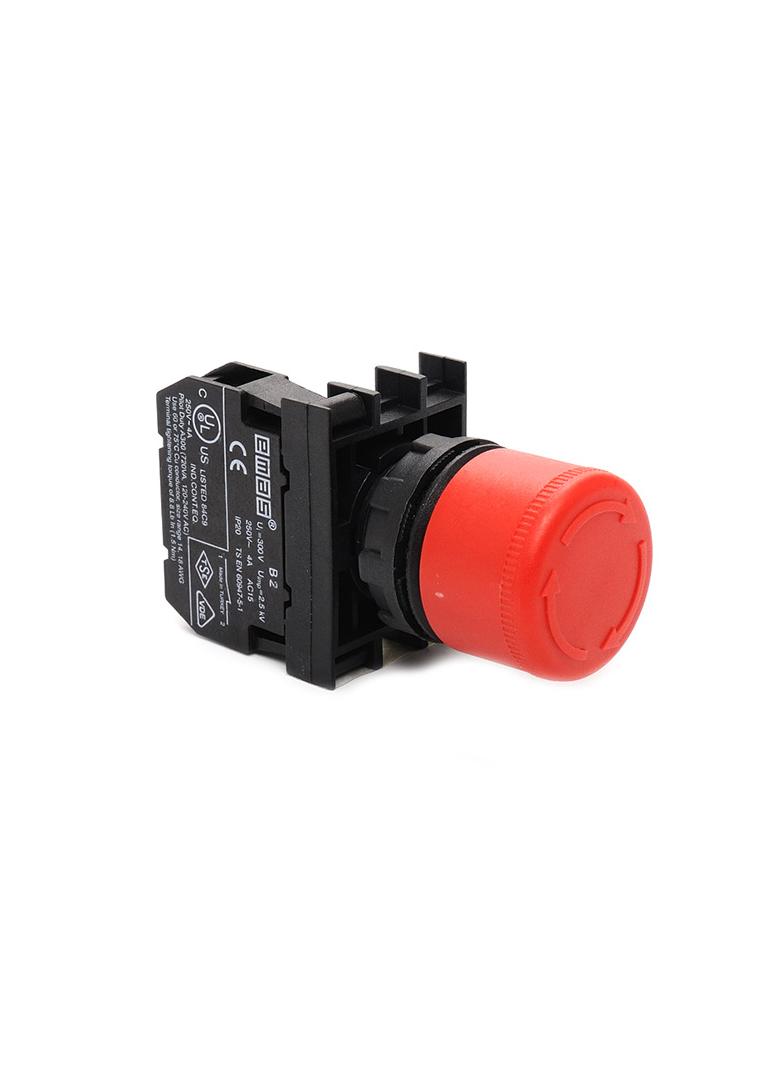 Przycisk dłoniowy bezpieczeństwa 1NC, grzybek 30 mm czerwony