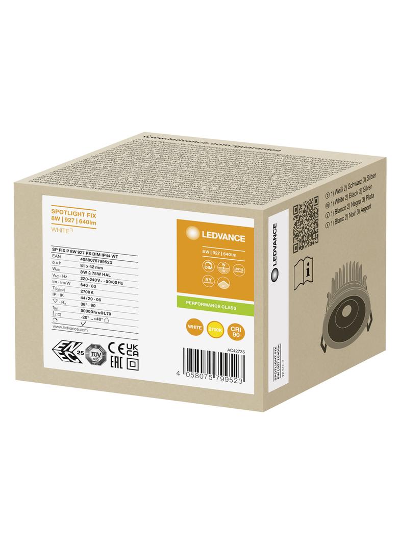 Oprawa SP FIX P 8W 927 PS DIM IP44 WT