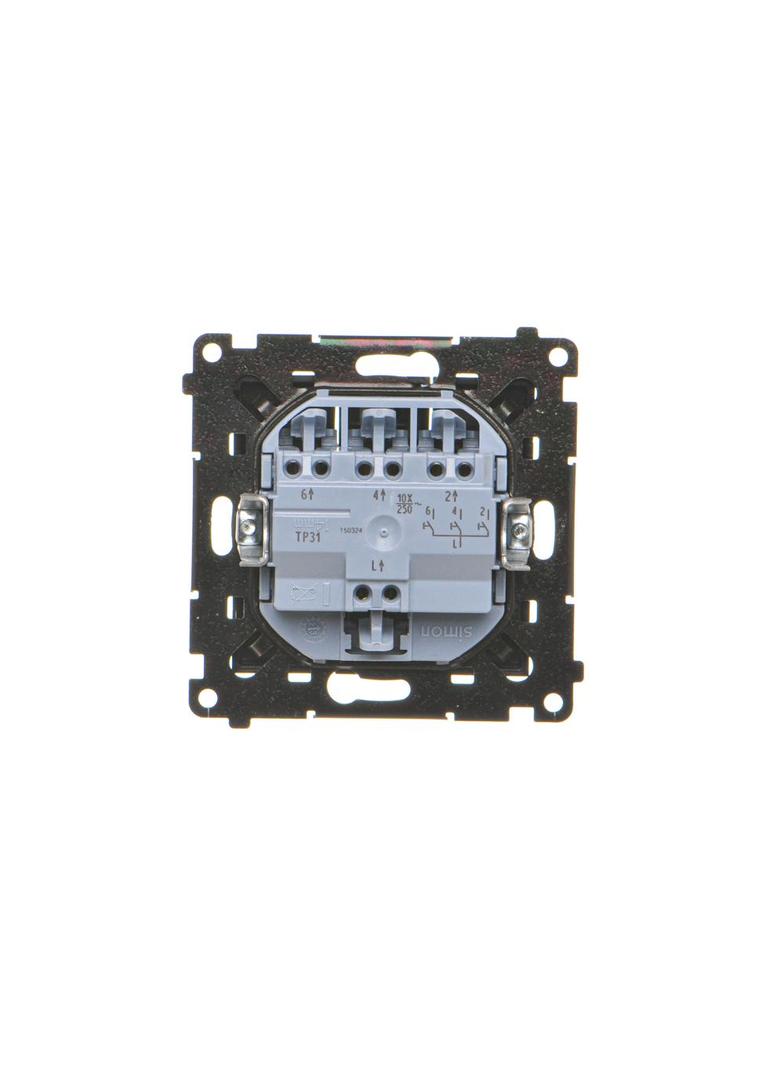 Simon 55 Przycisk zwierny potrójny szybkozłączka Czarny mat