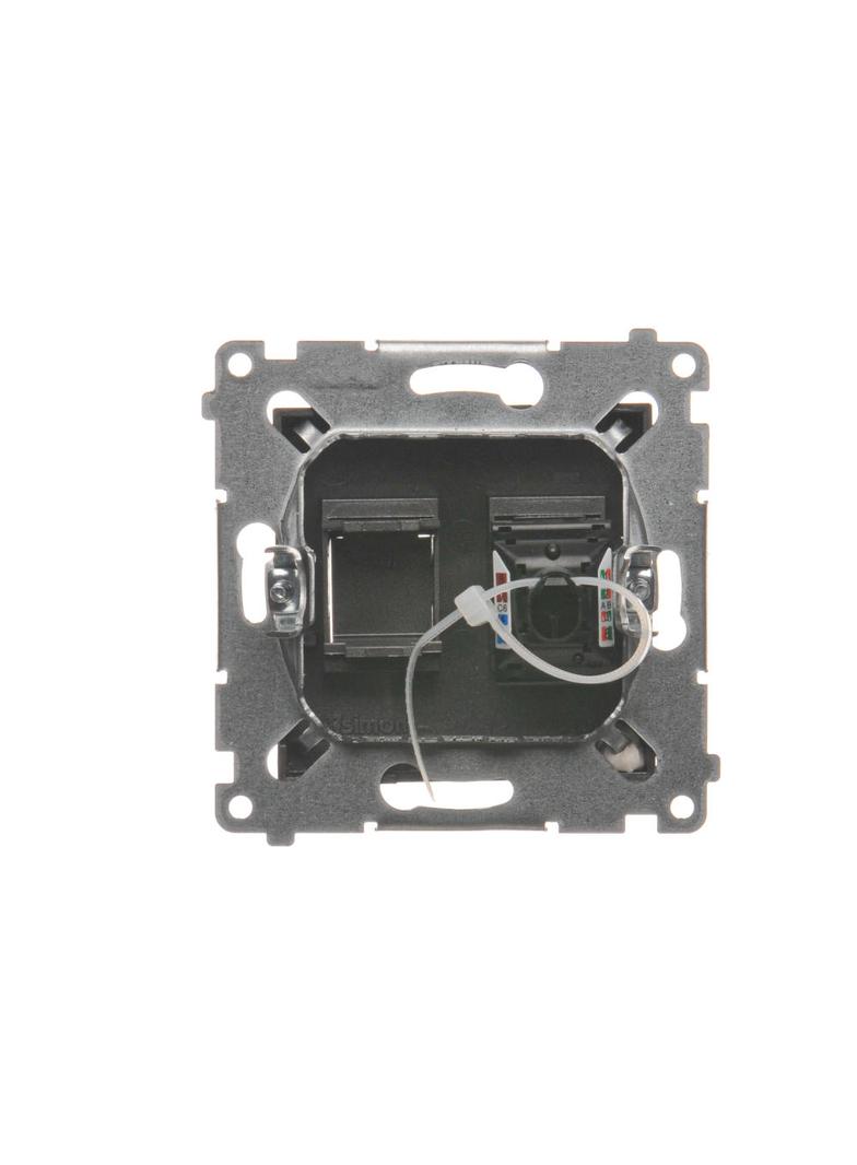 Simon 54 Gniazdo komputerowe pojedyncze RJ45 kategoria 6 z przesłoną przeciwkurzową antracyt D61.01/48 KONTAKT