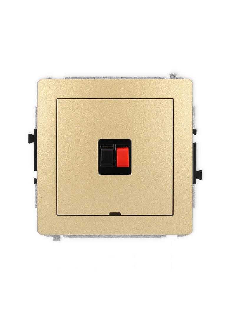 DECO Mechanizm gniazda głośnikowego pojedynczego, bez pola opisowego złoty