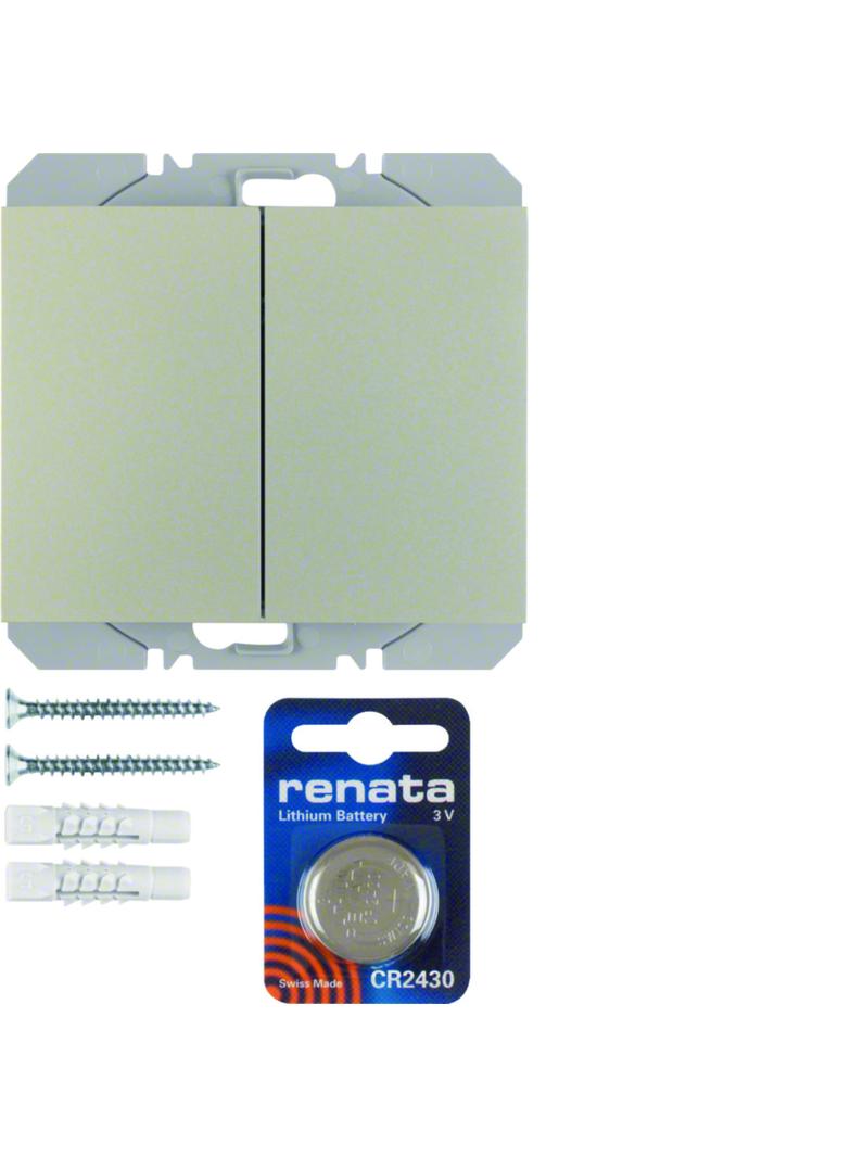 BERKER K.5 KNX RF quicklink Przycisk radiowy podwójny płaski stal lakierowana 85656273 HAGER
