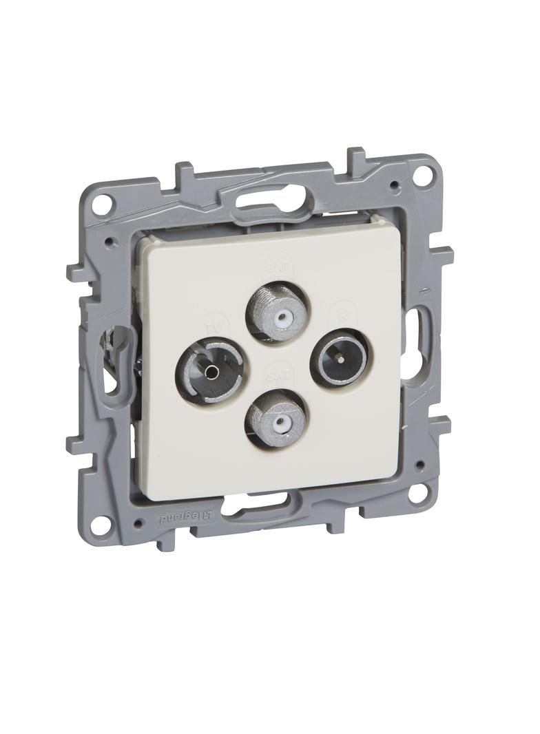 NILOE - GNIAZDO TV-RD-SAT-SAT KOŃCOWE TYPU GWIAZDA 1,5 DB KREMOWE, Legrand