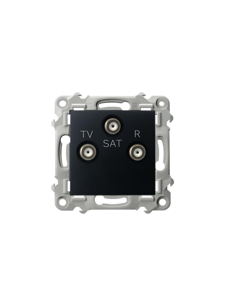 SZAFIR Gniazdo RTV-SAT przelotowe - kolor czarny metalik