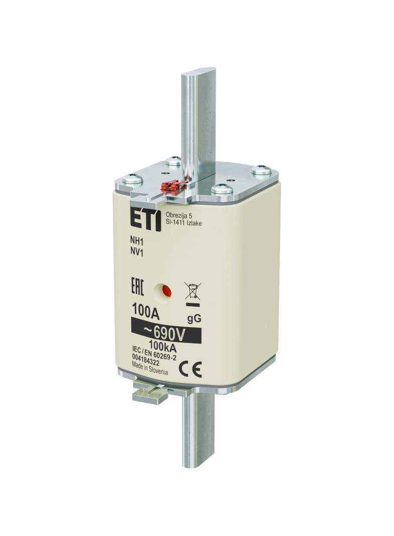 Wkładka topikowa NH zwłoczna KOMBI NH1 gG 100A 690V 004184322 ETI