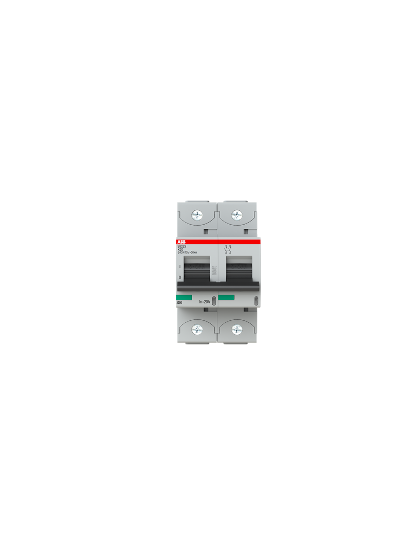 S802S-K20 Wyłącznik nadprądowy 50kA 2P K20A 2CCS862001R0487 ABB