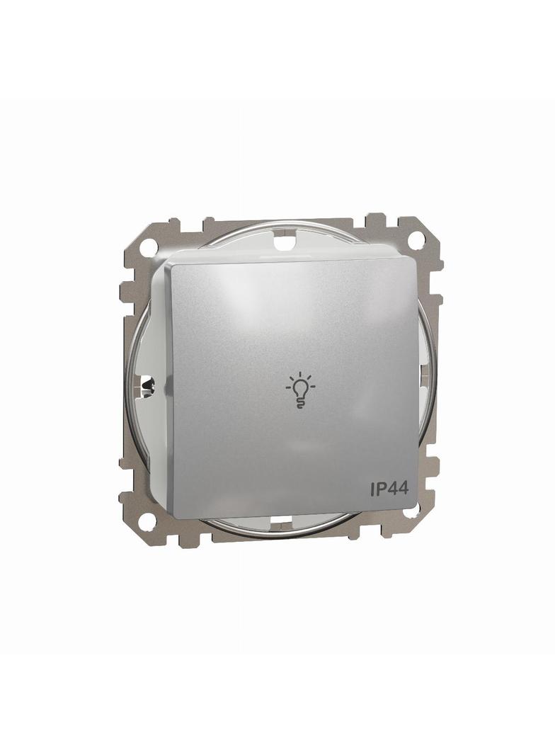 Sedna Design & Elements, przycisk światło IP44, srebrne aluminium