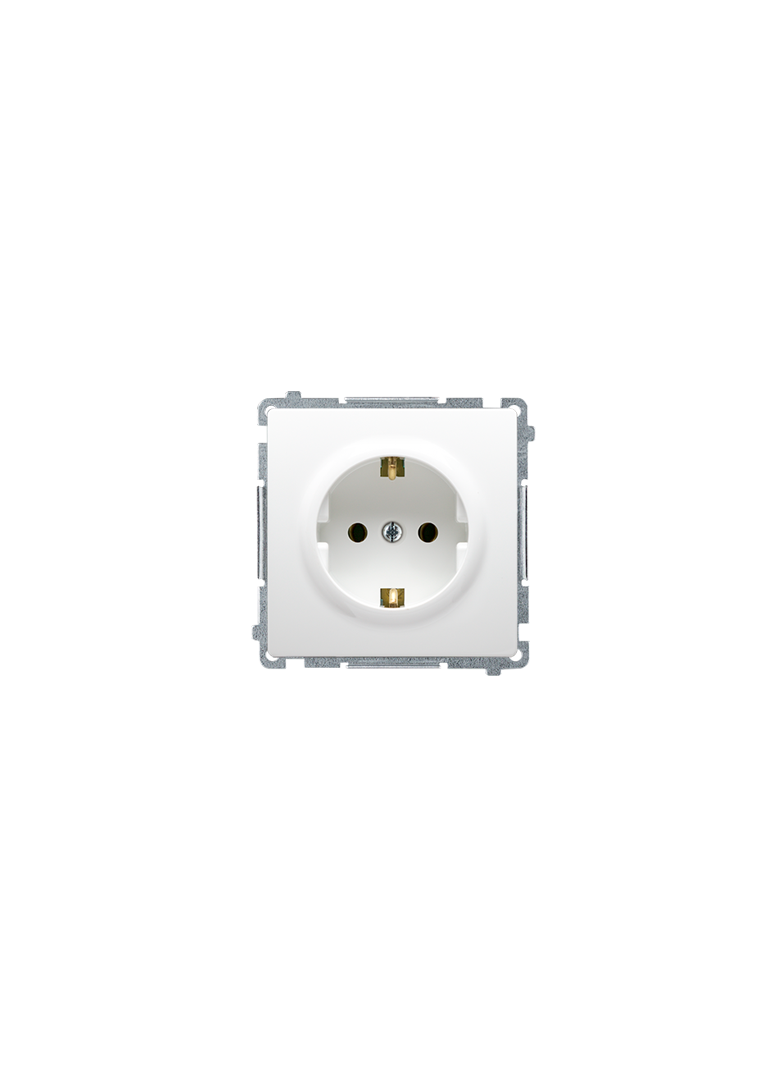Simon Basic Gniazdo wtyczkowe z uziemieniem Schuko 16A 250V zaciski śrubowe biały BMGSZ1.01/11 BMGSz1.01/11 KONTAKT