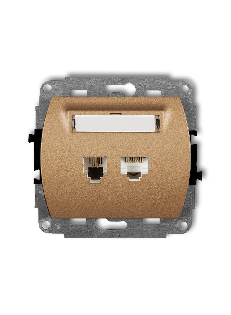 TREND Mechanizm gniazda telefonicznego pojedynczego 1xRJ11 + komputerowego pojedynczego 1xRJ45, kat.