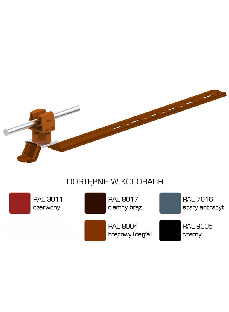 AN-20KPN/LA/-N Uchw.dach.uniw.Z-zatrz. L=42cm,H=3,5cm /LA/ brąz