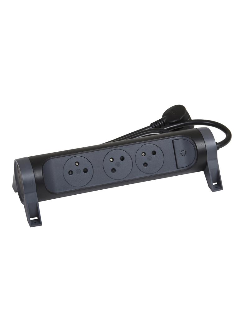 PRZEDŁUŻACZ PREMIUM, OBROTOWY, 3X2P+Z, Z PRZEWODEM 1.5 METRA 3X1.0 MM2 - CZARNY/GRAFITOWY, Legrand
