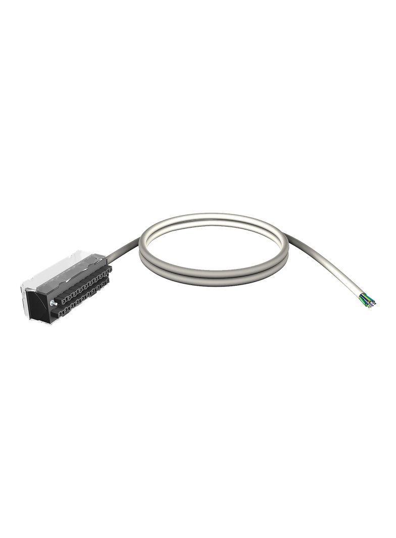 Modicon X80, ekranowany zestaw kablowy, złącze 20 pin, 1 x luźne końcówki, do modułów wejść/wyjść X8