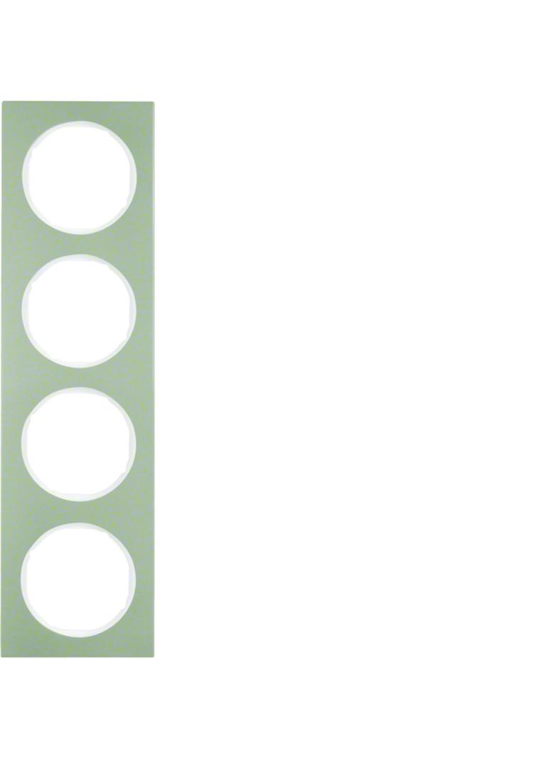 BERKER R.3 Ramka poczwórna stal szlachetna/biała 10142214 HAGER