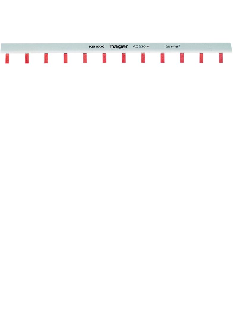 Szyna grzebieniowa kołkowa pozioma 1P 20mm2 24M KB190C HAGER